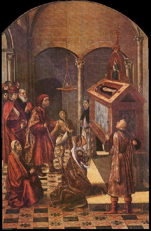 BERRUGUETE, Pedro The Tomb of Saint Peter Martyr  ff Spain oil painting art